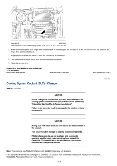 Caterpillar Cat 315c, 315c L Excavator Service Repair Manual (ake00001 