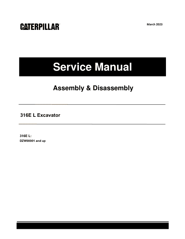 Caterpillar CAT 316E L Excavator Service Repair Manual (DZW00001 and up)_1