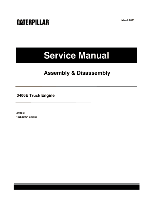 Caterpillar CAT 3406E Truck Engine Service Repair Manual (1LW00001 and up)_1