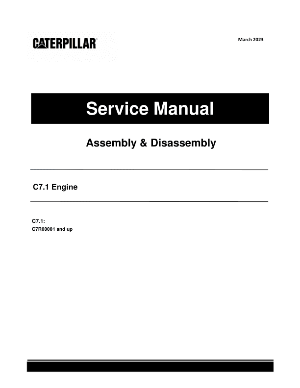 Caterpillar CAT C7.1 Engine Machine Service Repair Manual (C7R00001 and up)_1