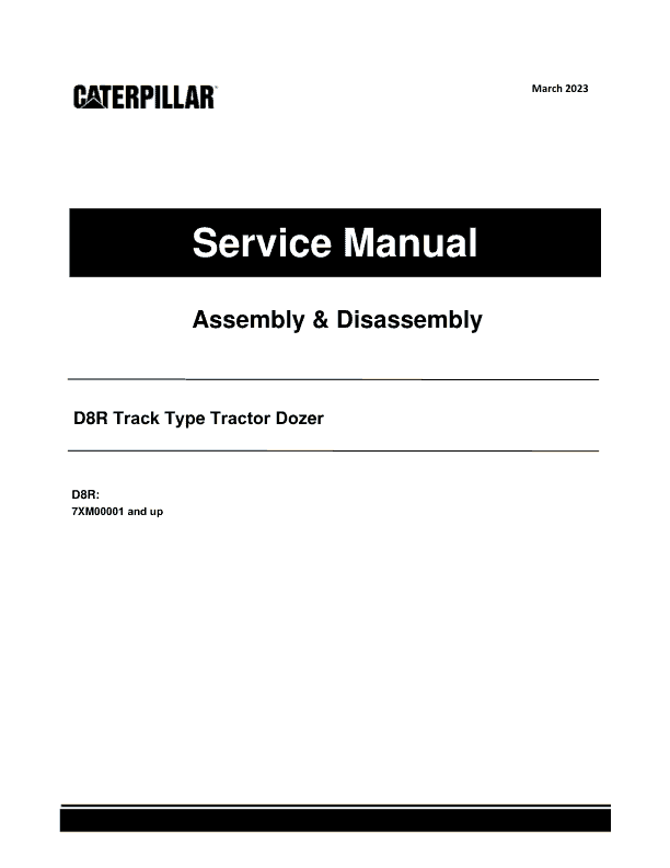 Caterpillar CAT D8R Track Type Tractor Dozer Bulldozer Service Repair Manual (7XM00001 and up)_1