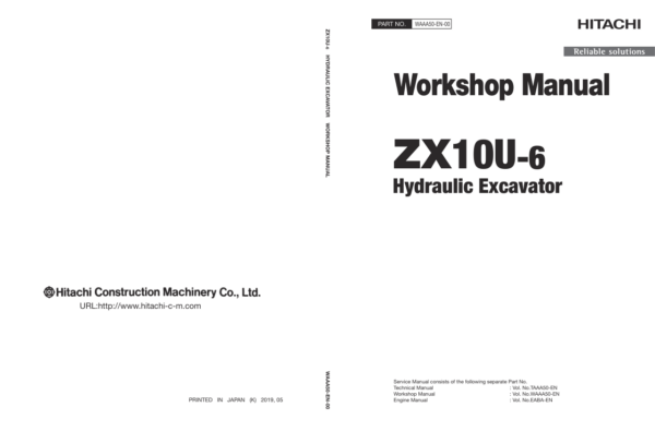 Hitachi ZX10U-6 Mini Excavator Service Repair Manual
