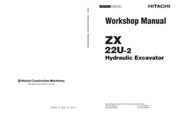 Hitachi ZX22U-2 Mini Excavator Service Repair Manual
