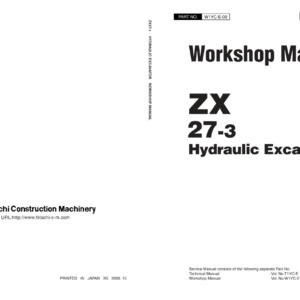 Hitachi ZX27-3 Mini Excavator Workshop Repair Manual