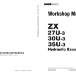 Hitachi ZX27U-3, ZX30U-3, ZX35U-3 Mini Excavator Service Repair Manual