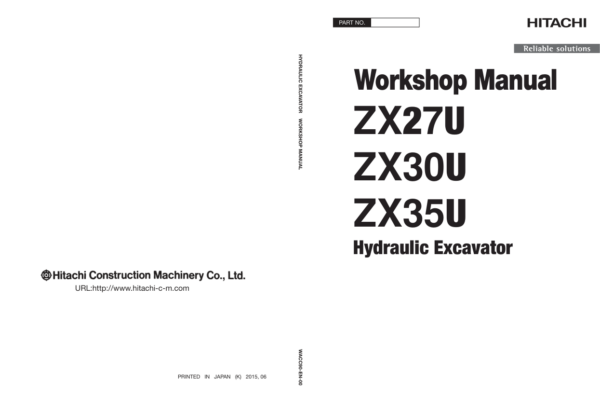 Hitachi ZX27U, ZX30U, ZX35U Mini Excavator Service Repair Manual