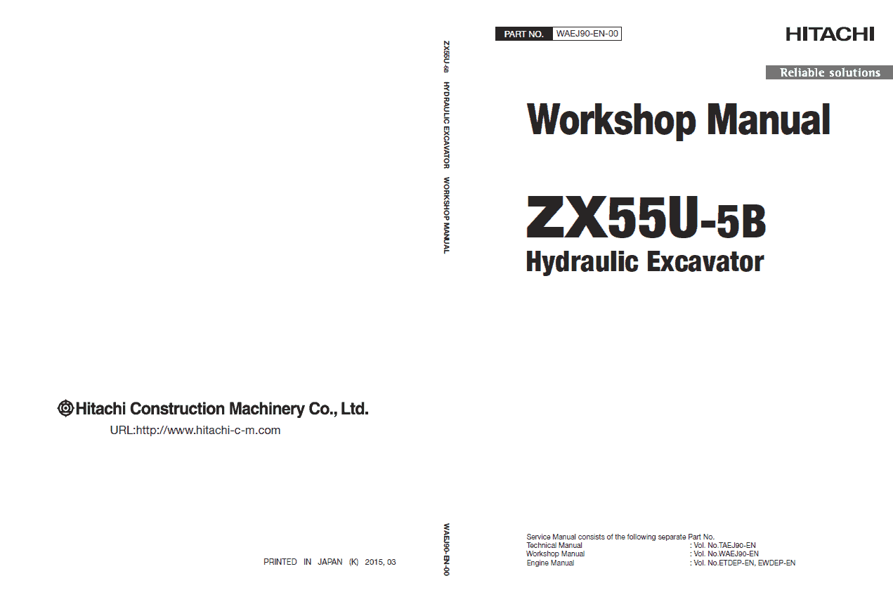 Hitachi ZX55U-5B Mini Excavator Service Repair Manual