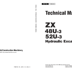 Hitachi ZX48U-3, ZX52U-3 Excavator Technical Repair Manual
