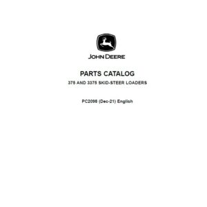 John Deere 375, 3375 Skid Steers Parts Catalog Manual – PC2098