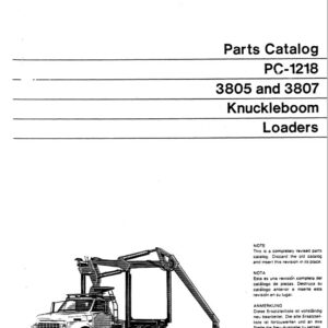 John Deere 3805, 3807 Knuckleboom Loader Parts Catalog Manual – PC1218