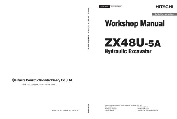 Hitachi ZX40U-5A Mini Excavator Service Repair Manual