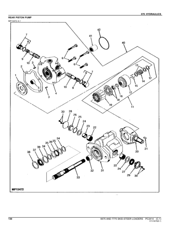 John Deere 6675, 7775 Skid Steers Parts Catalog Manual - PC2414