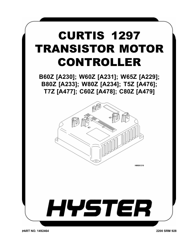 Hyster C60Z Pallet Truck A478 Series Repair Manual_1