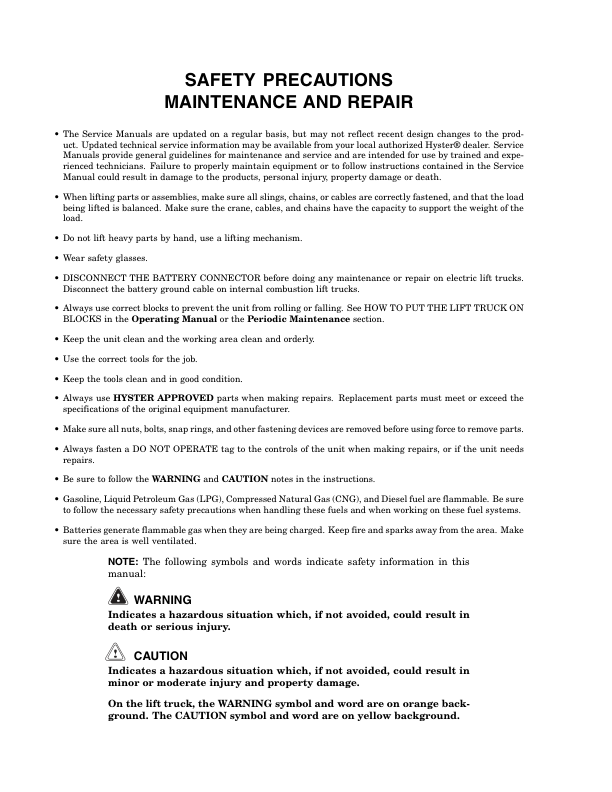 Hyster C60Zac Pallet Truck B478 Series Repair Manual_1