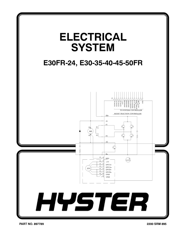 Hyster E30FR, E30FR-24, E35FR, E40FR, E45FR, E50FR Electric Forklift Truck Z943 Series Repair Manual_1