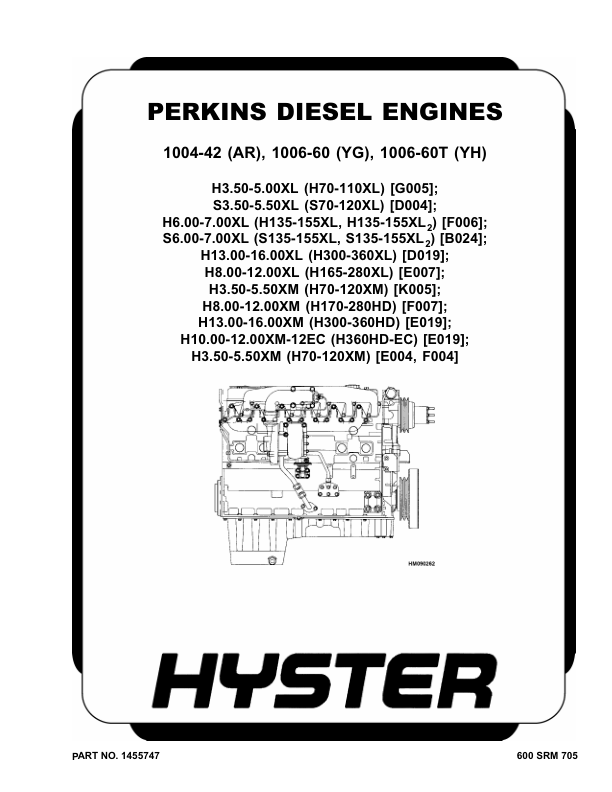 Hyster H135XL, H155XL Diesel & LPG Forklift Truck F006 Series Repair Manual (USA)_1