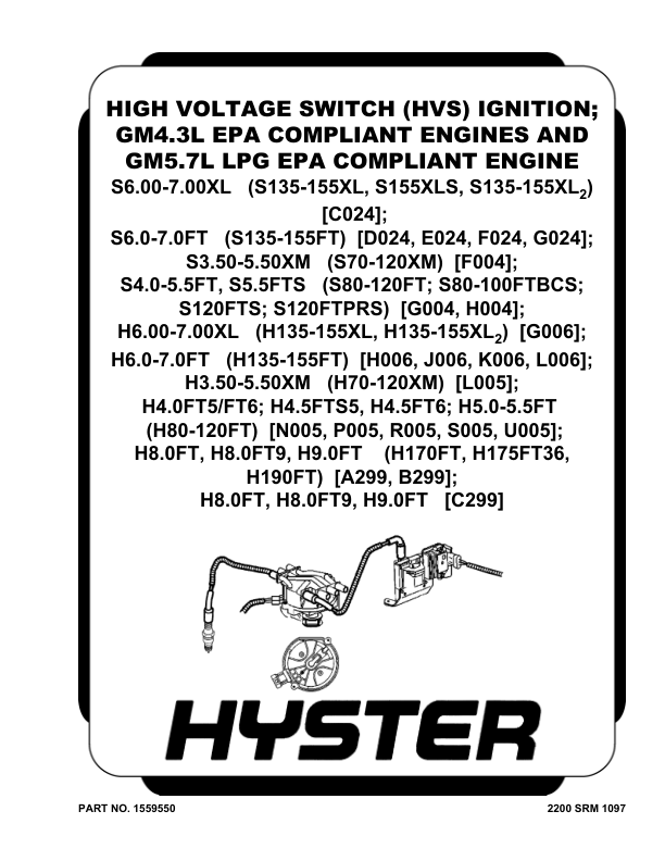 Hyster H170FT, F175FT36, F190FT Forklift Trucks C299 Series Repair Manual_1