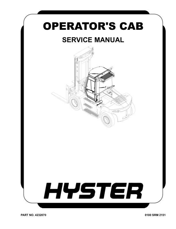Hyster H190HD2, H210HD2, H230HD2, H230HDS2, H250HD2, H280HD2 Forklift N007 Series Repair Manual_1