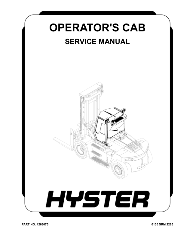 Hyster H190XD, H210XD, H230XD, H230XDS, H250XD, H280XD Forklift P007 Series Repair Manual_1