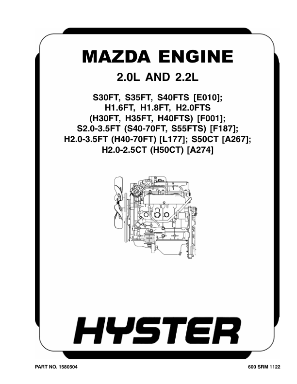 Hyster H2.0CT, H2.5CT Diesel & LPG Forklift Truck A274 Series Repair Manual (EU)_1