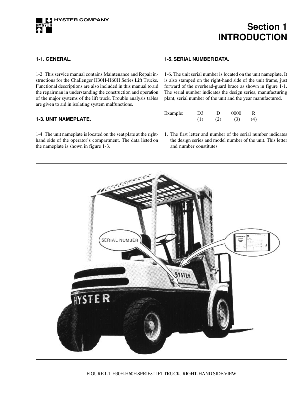 Hyster H30H, H40H, H50H, H60H Forklift Truck D003 Series Repair Manual (EU)_1