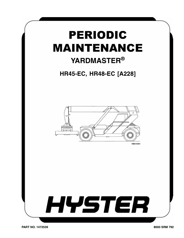 Hyster HR45-EC, HR48-EC Diesel Counter Balanced Truck Type A228 Repair Manual_1