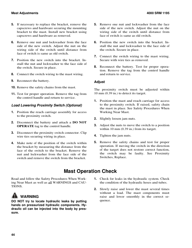 Hyster N35ZR2, N40ZR2, N30ZDR2 Reach Truck E470 Series Repair Manual_47