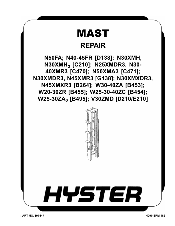 Hyster N40FR, N45FR, N50FA Electric Reach Truck D138 Series Repair Manual_1