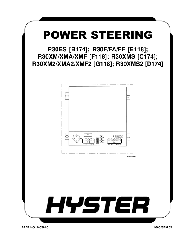 Hyster R30F, R30FA, R30FF Electric Reach Truck E118 Series Repair Manual_1