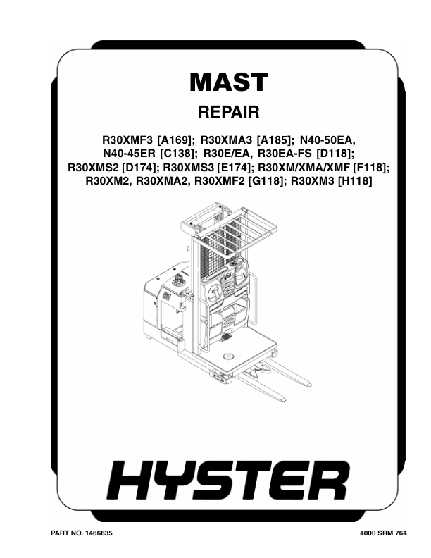 Hyster R30XMF3 Electric Reach Truck A169 Series Repair Manual_1