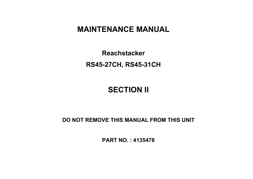 Hyster RS45-27CH, RS45-31CH Forklift Trucks B289 Series Operating And Maintenance Manual_1