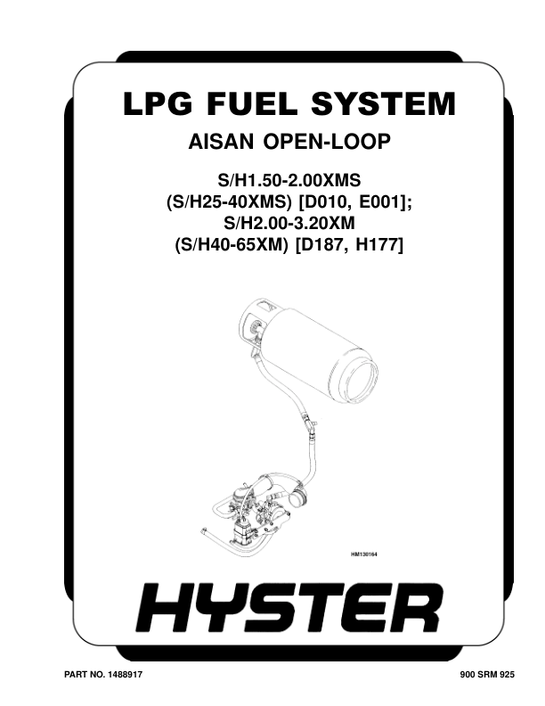 Hyster S25XM, S30XM, S35XM, S40XMS Diesel and LPG Forklift Truck D010 Series Repair Manual_1