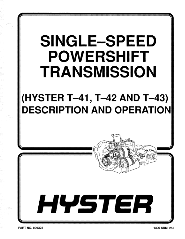 Hyster S40XL, S50XL, S60XL Diesel & LPG ForkLift Truck B187 Series Repair Manual (USA)_1