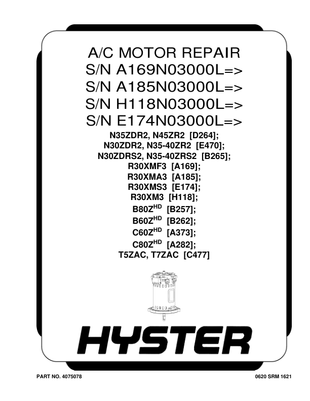 Hyster T5ZAC, T7ZAC Tow Tractors C477 Series Repair Manual_1