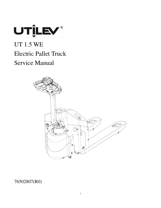 Utilev UT 1.5 WE Pallet Truck A378 Series Repair Manual_1