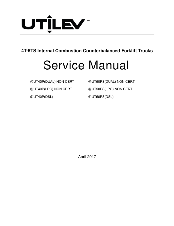 Utilev UT40-50PS Forklift A408 Series Repair Manual_1