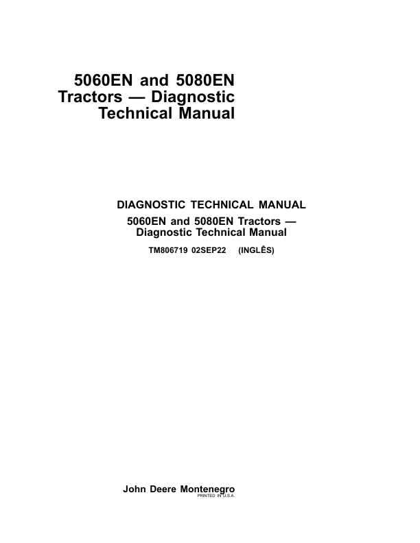 John Deere 5060EN, 5080EN Tractors Repair Manual (TM806719 & TM806819 – South America)_TM806719.pdf_page1