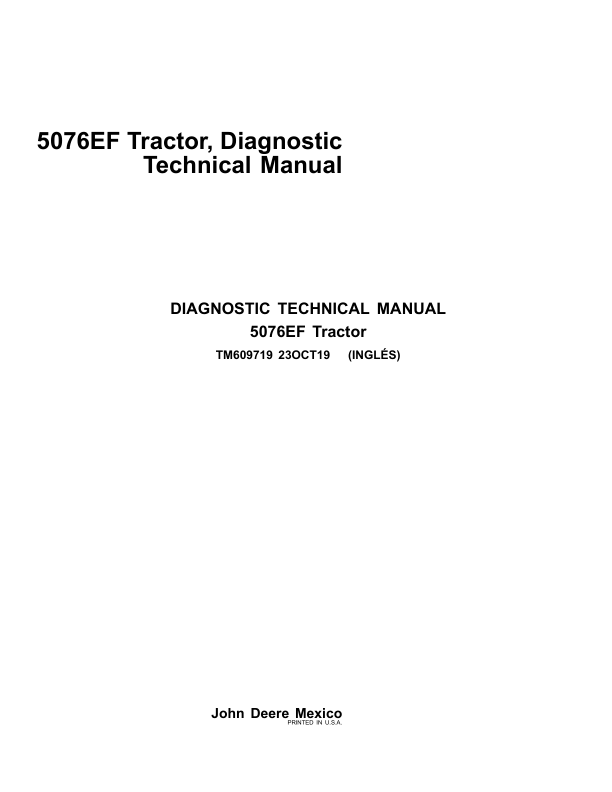 John Deere 5076EF Tractor Diagnostic Repair Manual (TM607619 & TM609719)_TM609719.pdf_page1