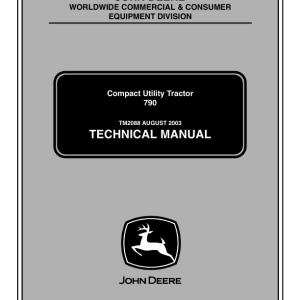 John Deere 790 Compact Utility Tractor Repair Manual TM2088