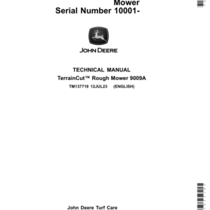 John Deere 9009A Terraincut Mower Repair Manual TM137719 (S.N. 010001 - )