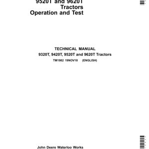 John Deere 9320T, 9420T, 9520T, 9620T Tractors Repair Manual