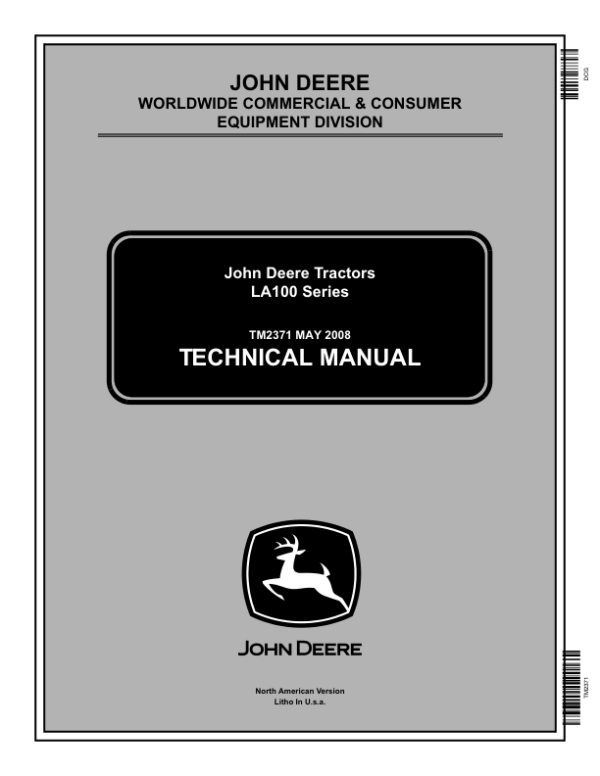 John Deere LA100 Series Tractor Repair Manual TM2371