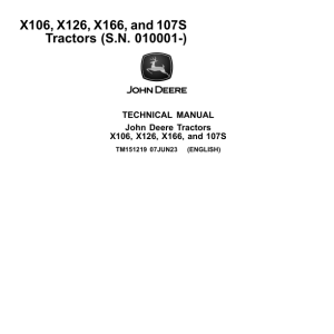 John Deere X106, X126, X166, 107S Tractors Repair Manual (S.N 010001 - ) TM151219