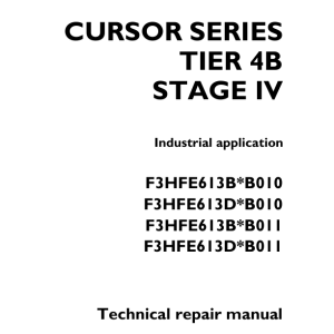 Cursor Series Tier 4B Stage IV (F3HFE613B & F3HFE613B) Engine Repair Manual