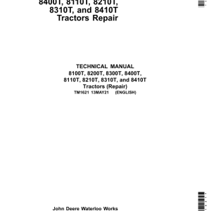 John Deere 8100T, 8200T, 8300T, 8400T Tractors Repair Manual (SN 010001-)