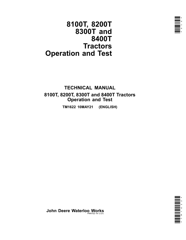 John Deere 8100T, 8200T, 8300T, 8400T Tractors Repair Manual (TM1621 & TM1622 SN 010001-)_TM1622.pdf_page1
