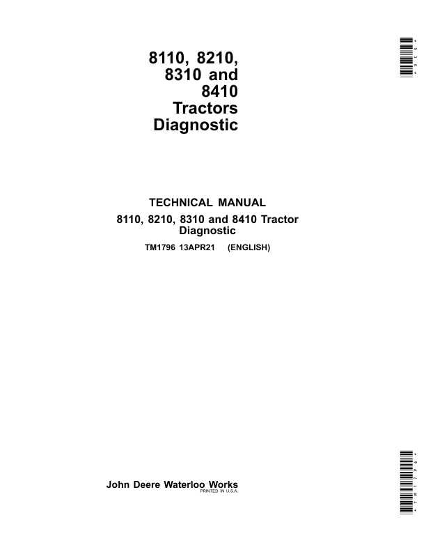 John Deere 8110, 8210, 8310, 8410 Tractors Repair Manual (TM1575 & TM1796 & TM1797)_TM1796.pdf_page1