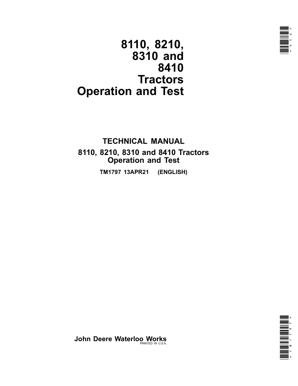 John Deere 8110, 8210, 8310, 8410 Tractors Repair Manual (TM1575 & TM1796 & TM1797)_TM1797.pdf_page1