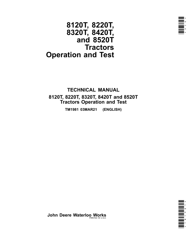 John Deere 8120T, 8220T, 8320T, 8420T, 8520T Tractors Repair Manual_TM1981.pdf_page1