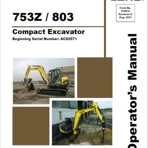 Gehl GE 803 Compact Excavator Repair Service Manual - Image 3